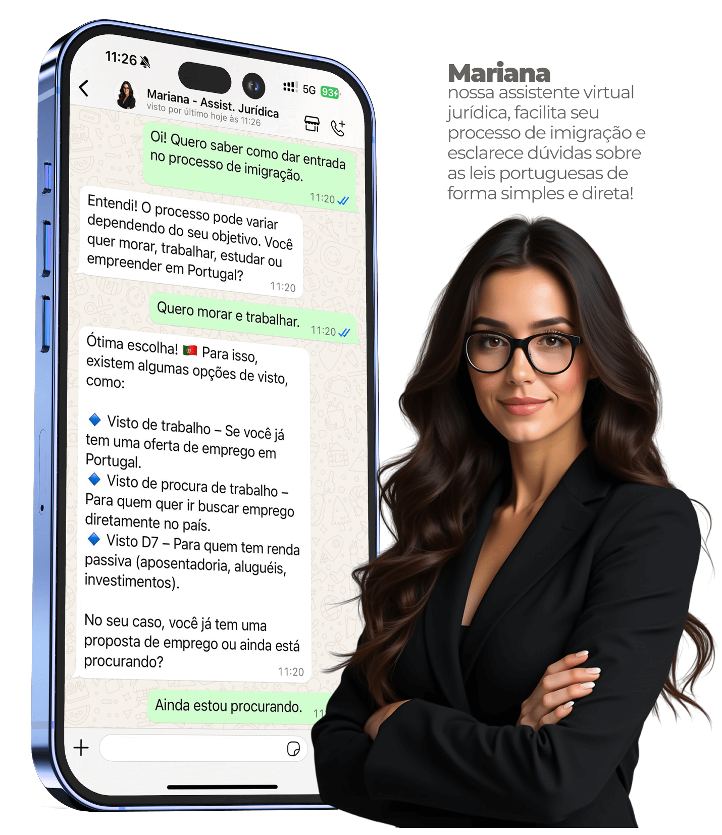 Print de conversa do chatbot com cliente - Mock Marina